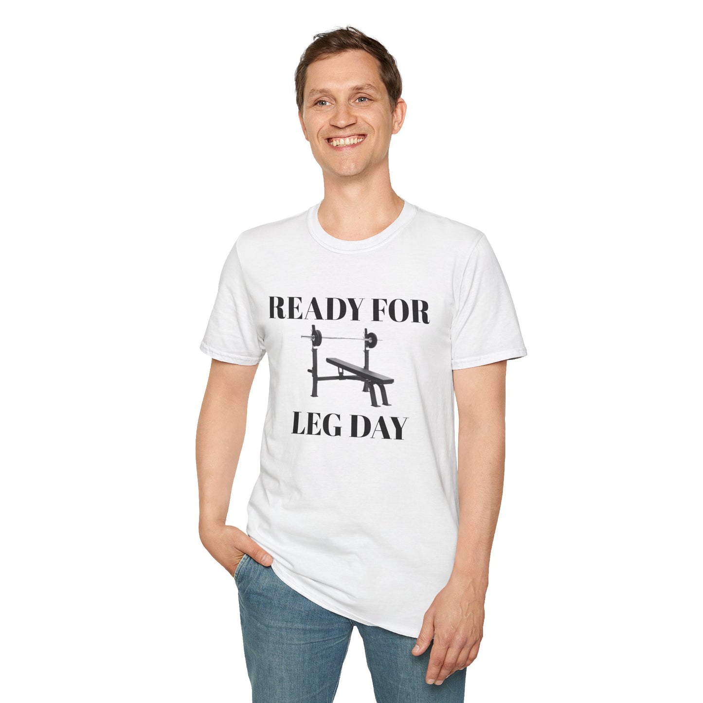 Leg Day Funny Motivation Unisex Softstyle T-Shirt